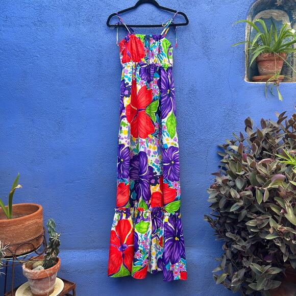 vintage pomare hawaii floral maxi dress - Picture 1 of 6